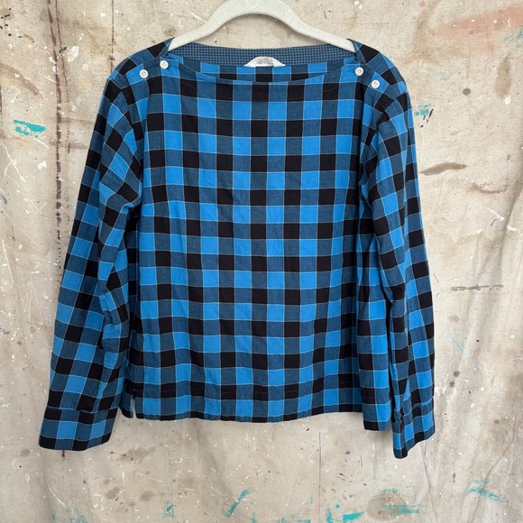 Toast Zoya Check Cotton Smock Blouse - Picture 1 of 5